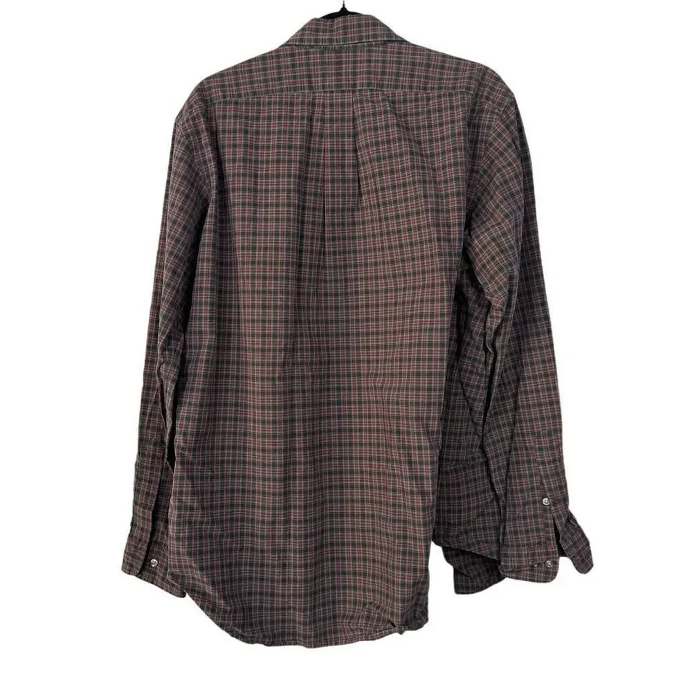 Vintage Ralph Lauren Plaid Yarmouth Shirt 16/L Polo Cotton Long Sleeve